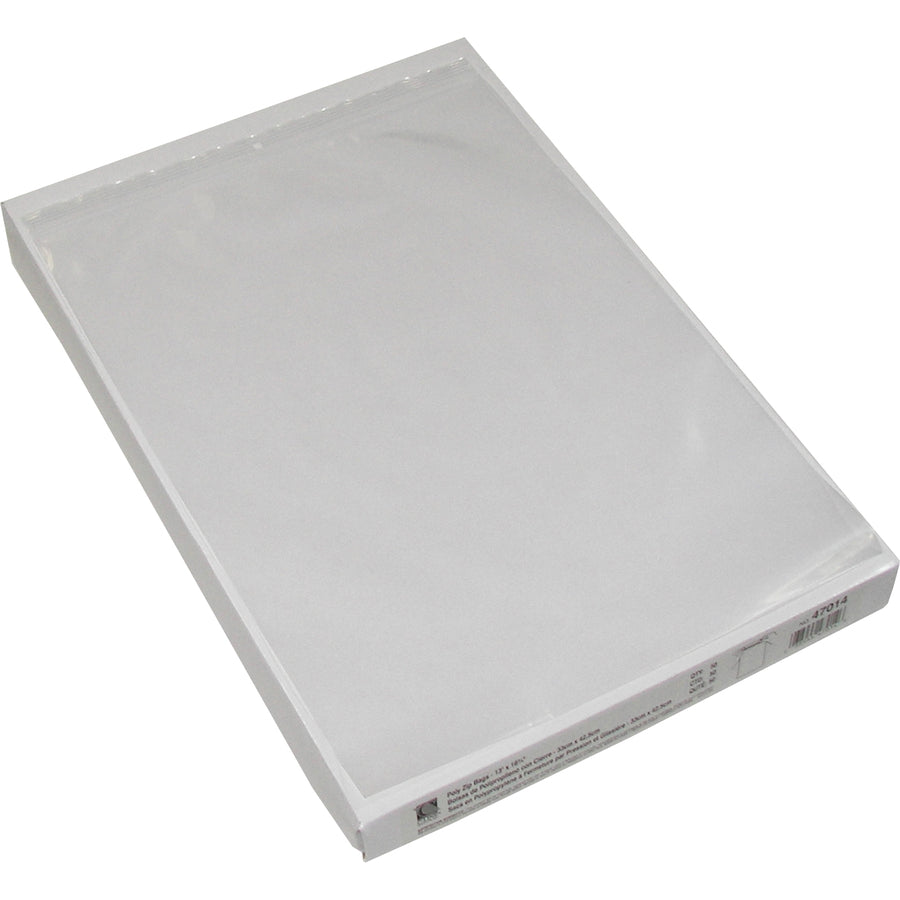 Image of C-Line® Heavyweight Poly Zip Bag, 13"x16-3/4", 50/BX, Clear