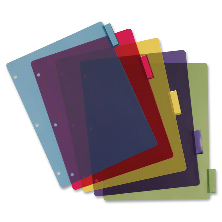 Image of Cardinal® Poly Index Dividers, 5-Tab, 11 X 8.5, Assorted, 4 Sets