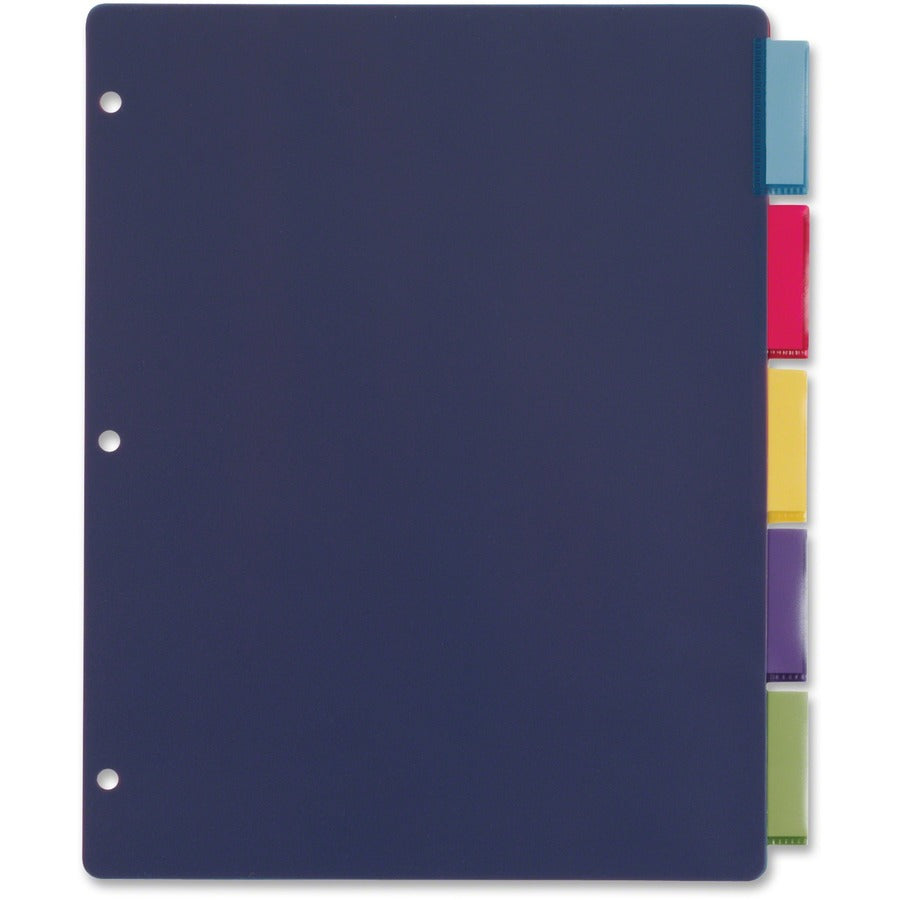 Image of Cardinal® Poly Index Dividers, 5-Tab, 11 X 8.5, Assorted, 4 Sets