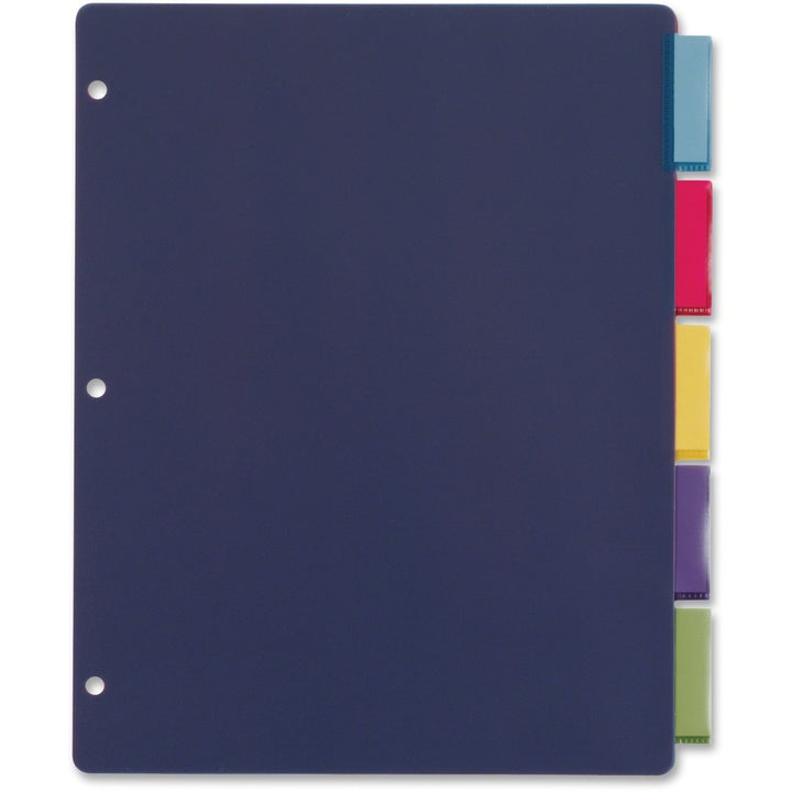Image of Cardinal® Poly Index Dividers, 5-Tab, 11 X 8.5, Assorted, 4 Sets