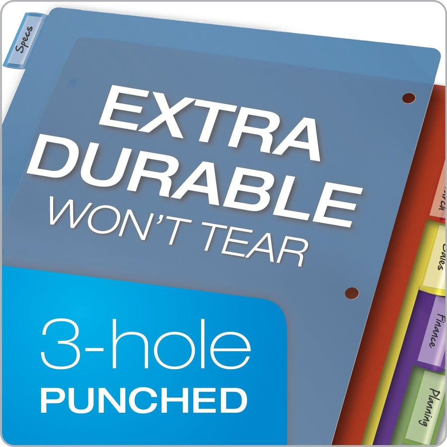 Image of Cardinal® Poly Index Dividers, 5-Tab, 11 X 8.5, Assorted, 4 Sets