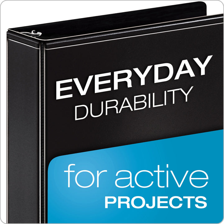 Image of Cardinal® Performer Clearvue Slant-D Ring Binder, 3 Rings, 5" Capacity, 11 X 8.5, Black