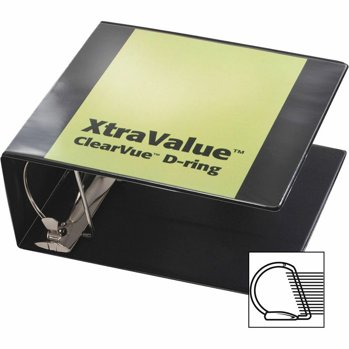 Image of Cardinal® Performer Clearvue Slant-D Ring Binder, 3 Rings, 5" Capacity, 11 X 8.5, Black