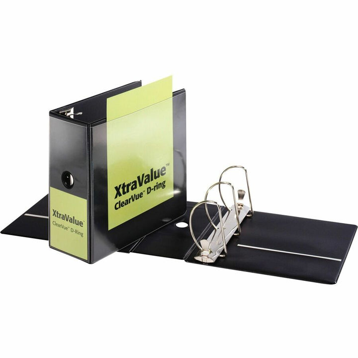 Image of Cardinal® Performer Clearvue Slant-D Ring Binder, 3 Rings, 5" Capacity, 11 X 8.5, Black