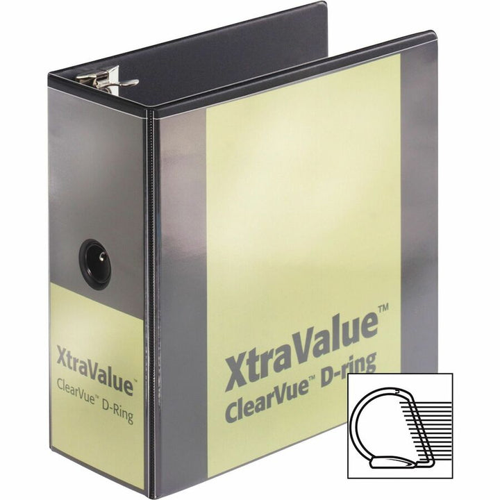 Image of Cardinal® Performer Clearvue Slant-D Ring Binder, 3 Rings, 5" Capacity, 11 X 8.5, Black