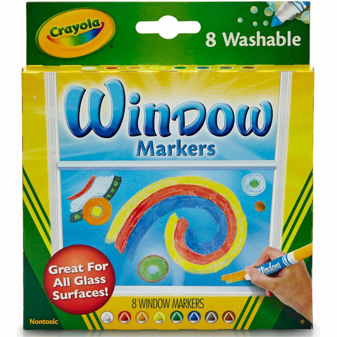 Image of Crayola® Washable Window Fx Marker, Broad Bullet Tip, Assorted Colors, 8/pack
