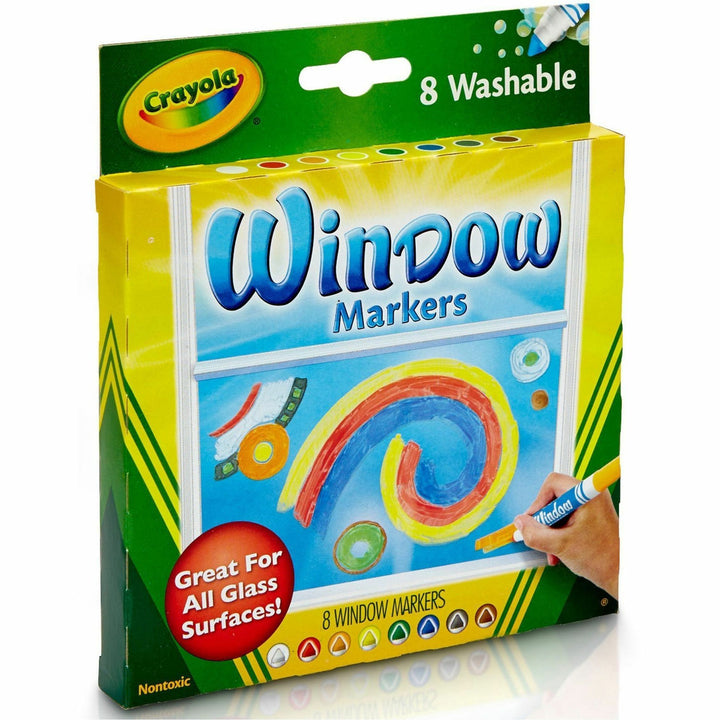 Image of Crayola 58-8165 Washable Window Markers, Washable, Assorted Ink, 1 Set