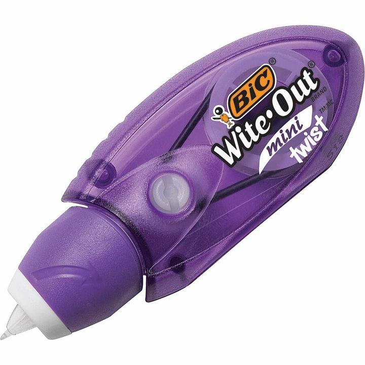 Image of BIC® Wite-Out Mini Twist Correction Tape, Non-Refillable, Blue/Fuchsia Applicators 0.2" x 314", 2/Pack