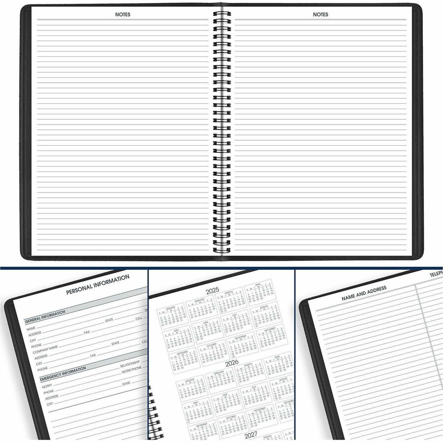 Image of AT-A-GLANCE® Weekly Appointment Book, 11 x 8.25, Black Cover, 13-Month: Jan 2025 to Jan 2026