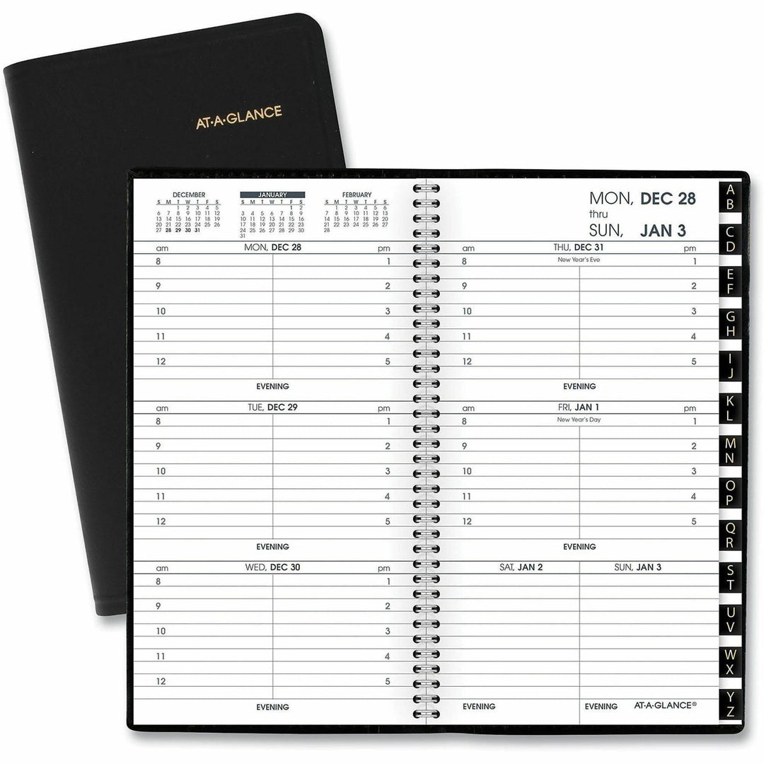 Image of AT-A-GLANCE® Compact Weekly Appointment Book, 6.25 x 3.25, Black Cover, 12-Month (Jan to Dec): 2025