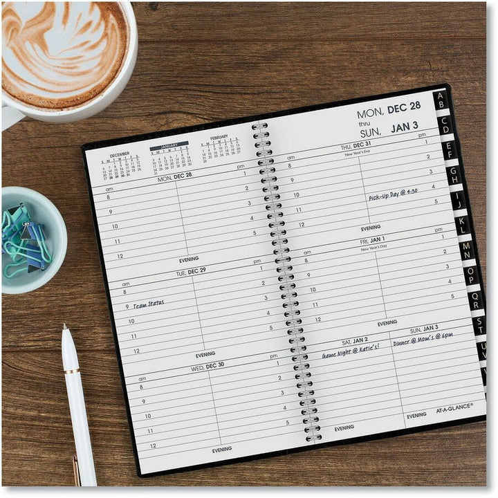 Image of AT-A-GLANCE® Compact Weekly Appointment Book, 6.25 x 3.25, Black Cover, 12-Month (Jan to Dec): 2025
