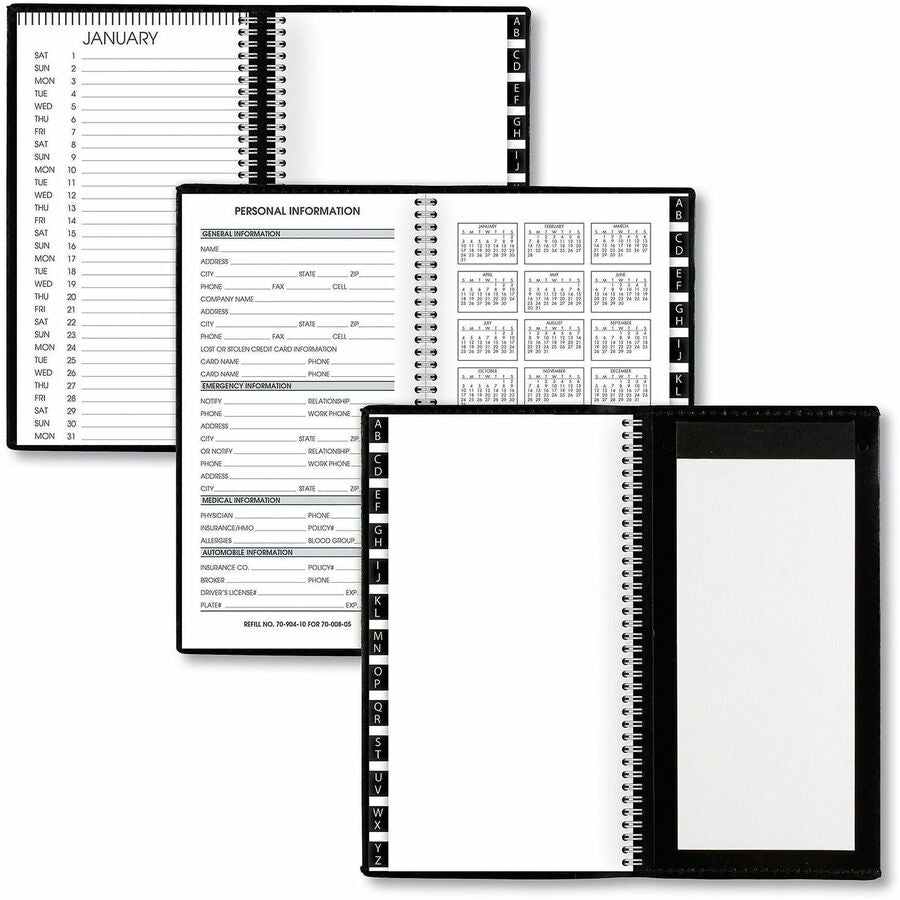 Image of AT-A-GLANCE® Compact Weekly Appointment Book, 6.25 x 3.25, Black Cover, 12-Month (Jan to Dec): 2025