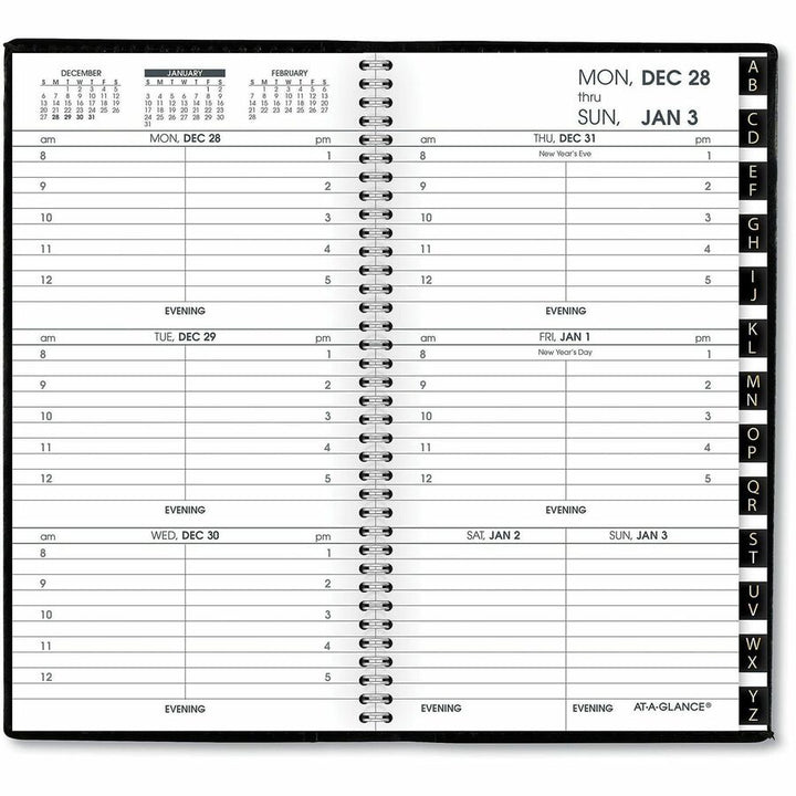 Image of AT-A-GLANCE® Compact Weekly Appointment Book, 6.25 x 3.25, Black Cover, 12-Month (Jan to Dec): 2025