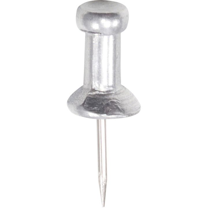 Image of GEM® Aluminum Head Push Pins, Aluminum, Silver, 0.38", 100/Box