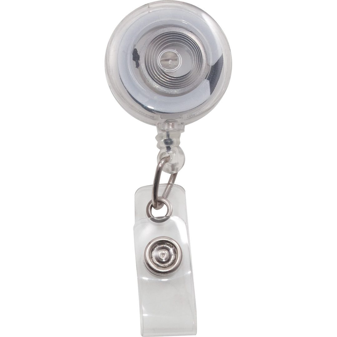 Image of Advantus 75473 Translucent Retractable ID Card Reel with Snaps, Plastic, Nylon, Translucent, 12 / Pack