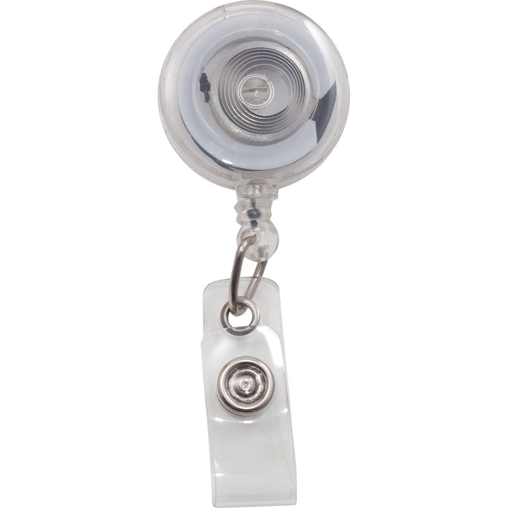 Image of Advantus 75473 Translucent Retractable ID Card Reel with Snaps, Plastic, Nylon, Translucent, 12 / Pack