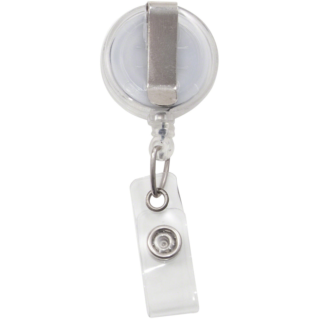 Image of Advantus 75473 Translucent Retractable ID Card Reel with Snaps, Plastic, Nylon, Translucent, 12 / Pack