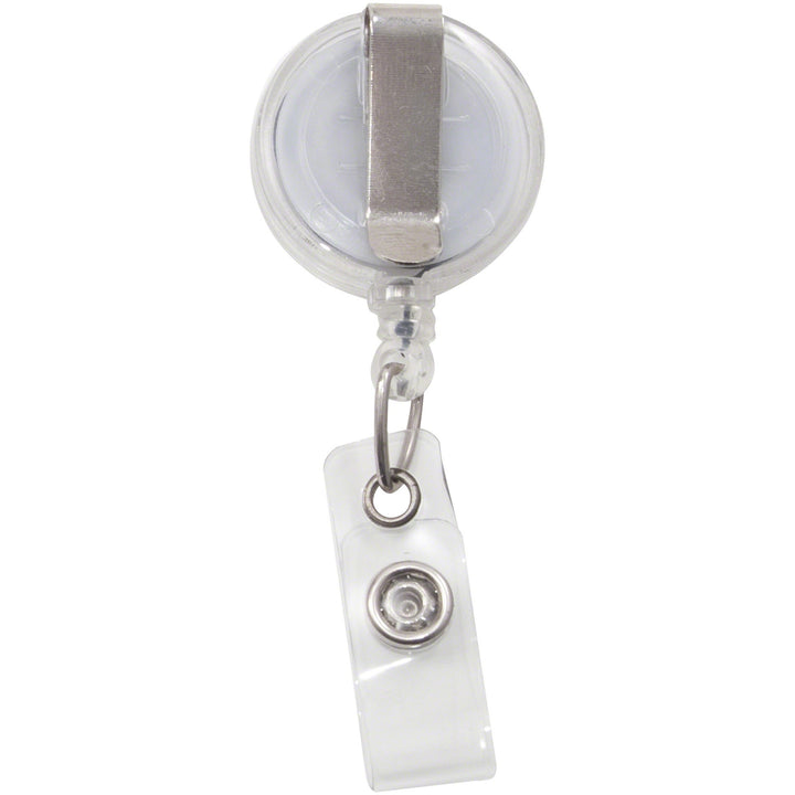 Image of Advantus 75473 Translucent Retractable ID Card Reel with Snaps, Plastic, Nylon, Translucent, 12 / Pack