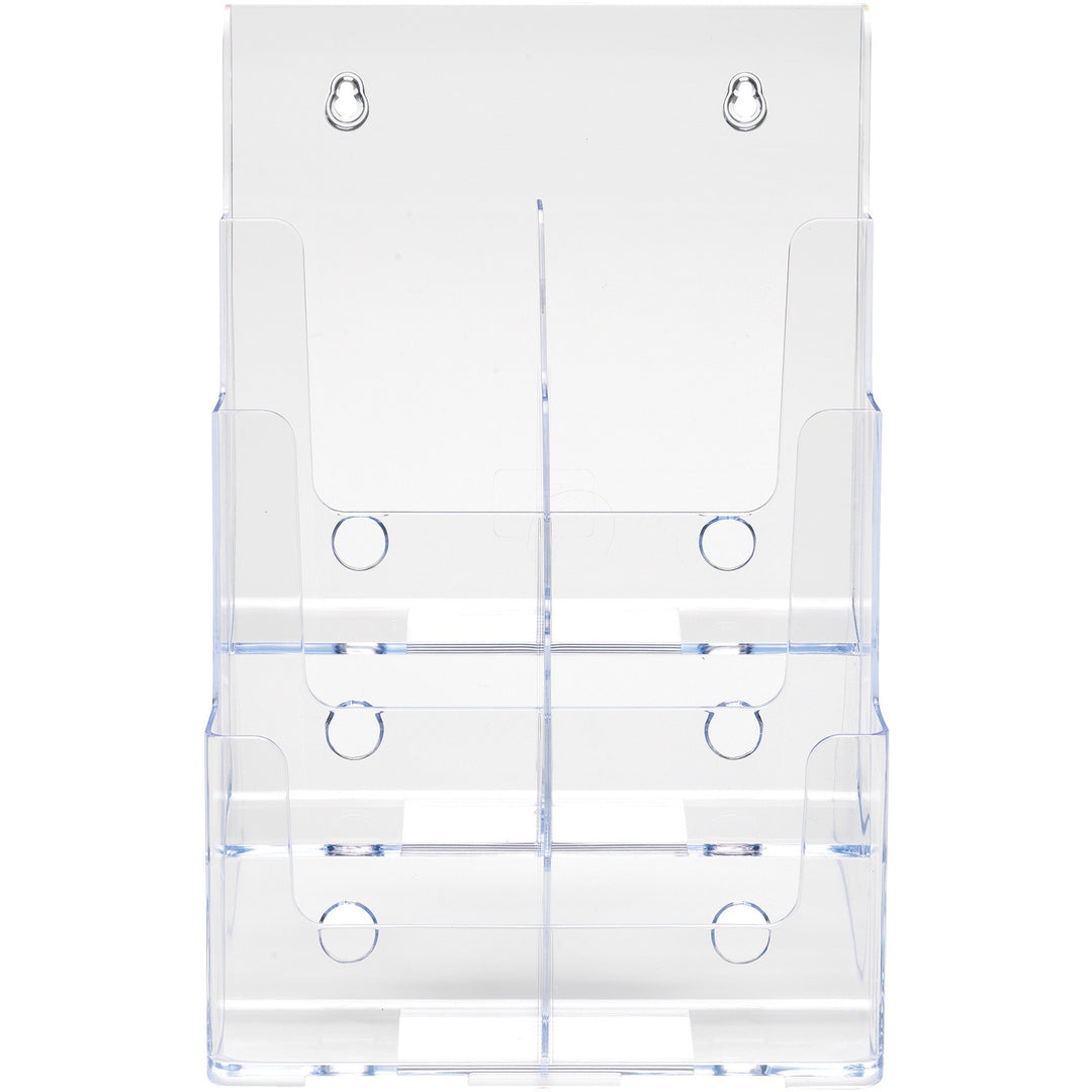 Image of deflecto® 6-Compartment DocuHolder, Leaflet Size, 9.63w x 6.25d x 12.63h, Clear