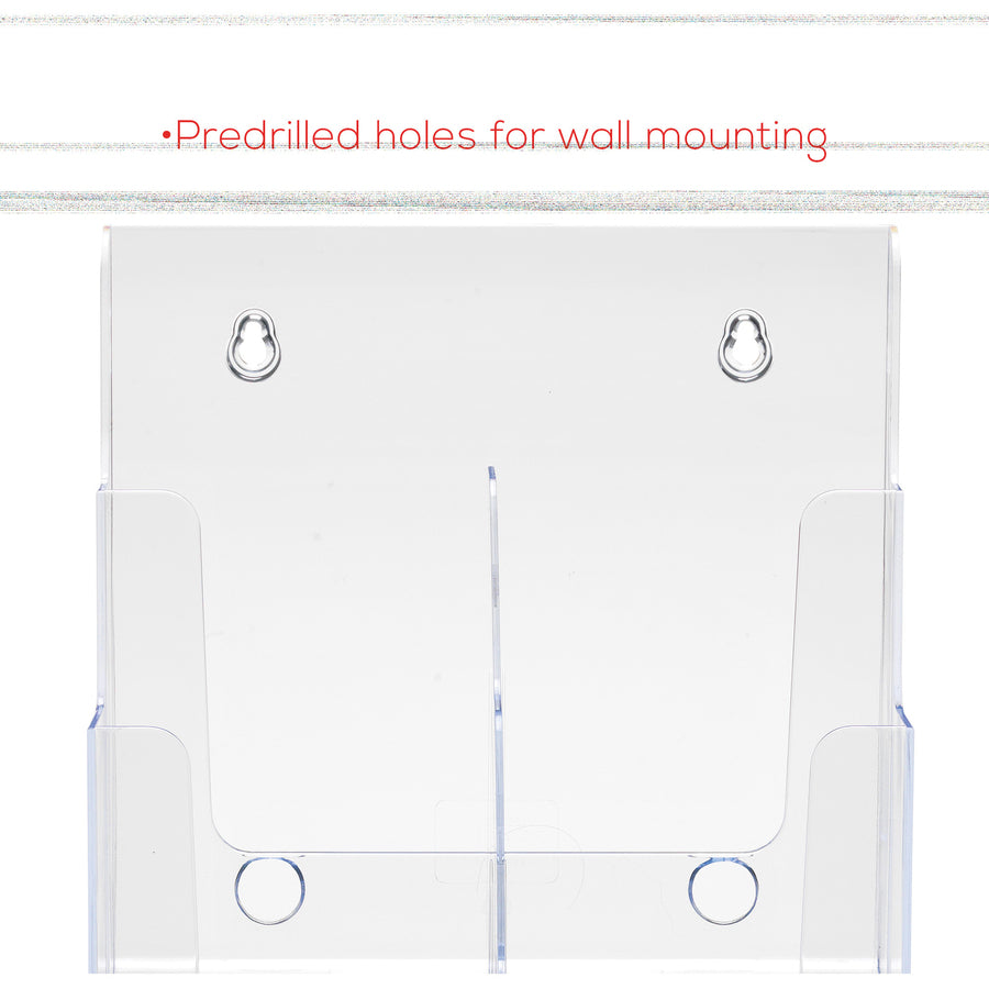 Image of deflecto® 6-Compartment DocuHolder, Leaflet Size, 9.63w x 6.25d x 12.63h, Clear
