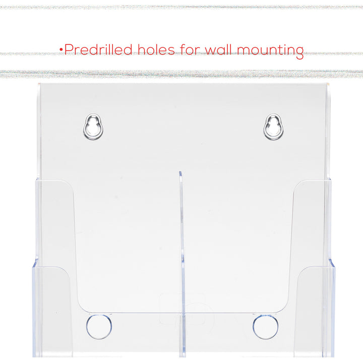 Image of deflecto® 6-Compartment DocuHolder, Leaflet Size, 9.63w x 6.25d x 12.63h, Clear