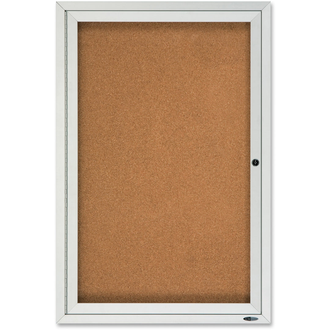 Image of Quartet® Enclosed Outdoor Bulletin Board,1-Door,2'x3',Aluminum Frame