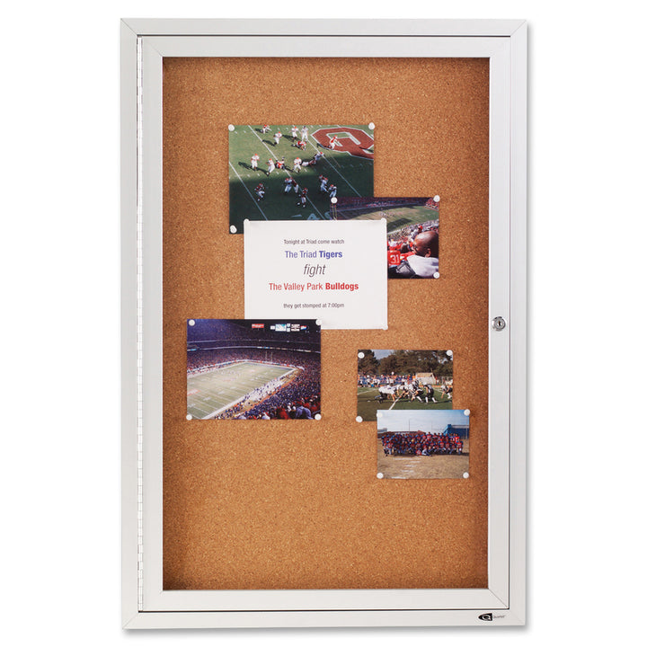 Image of Quartet® Enclosed Outdoor Bulletin Board,1-Door,2'x3',Aluminum Frame