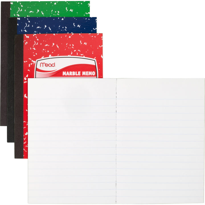 Image of Mead® Memo Book, Narrow Ruled, 80 Sheets, 5-1/2"x4", Assorted