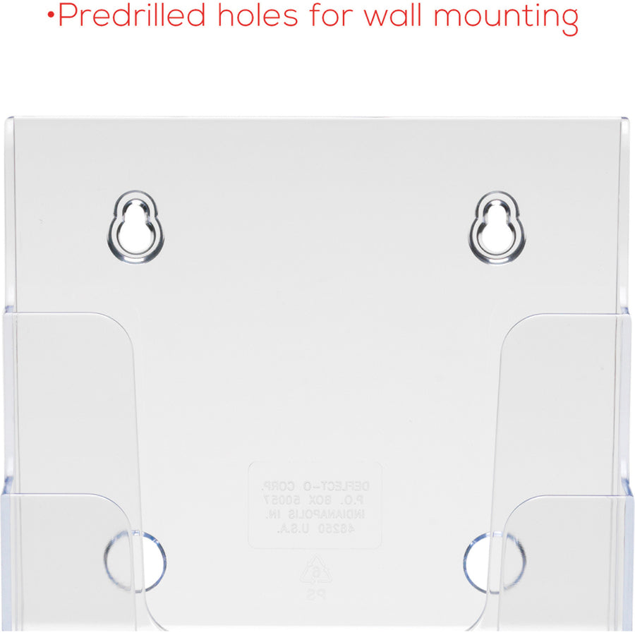 Image of deflecto® 4-Compartment Docuholder, Booklet Size, 6.88w X 6.25d X 10h, Clear