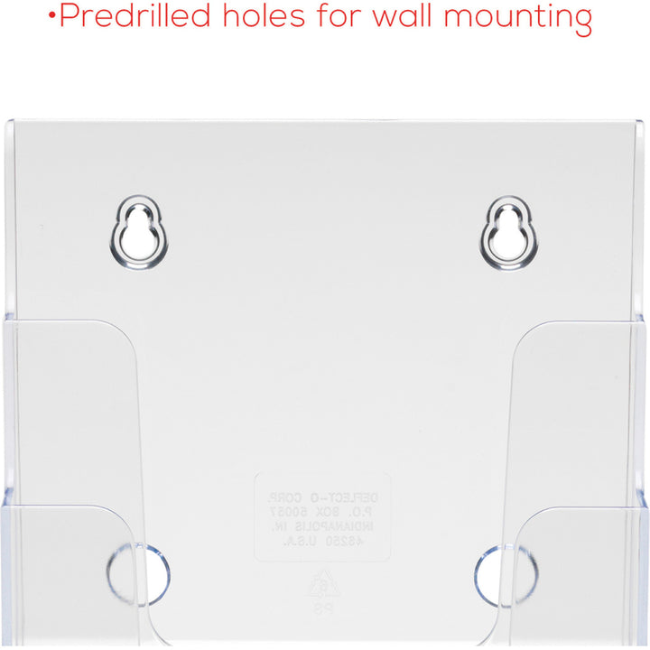 Image of deflecto® 4-Compartment Docuholder, Booklet Size, 6.88w X 6.25d X 10h, Clear