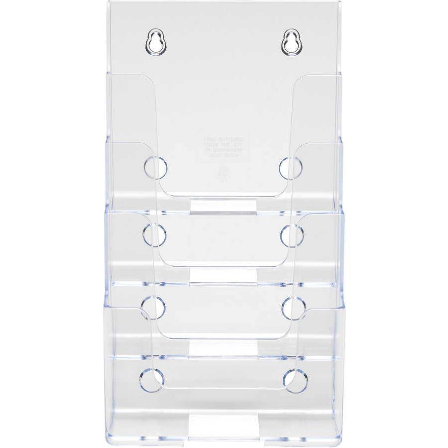 Image of deflecto® 4-Compartment Docuholder, Booklet Size, 6.88w X 6.25d X 10h, Clear