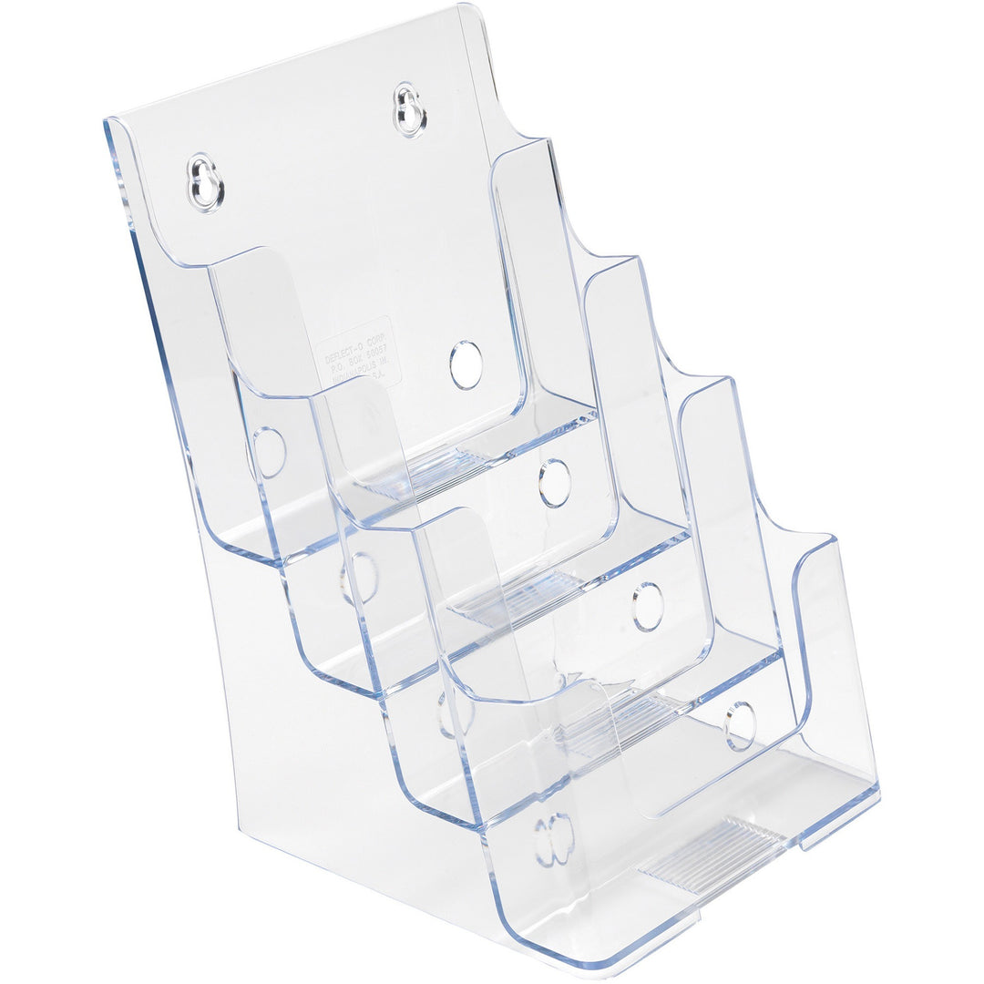 Image of deflecto® 4-Compartment Docuholder, Booklet Size, 6.88w X 6.25d X 10h, Clear