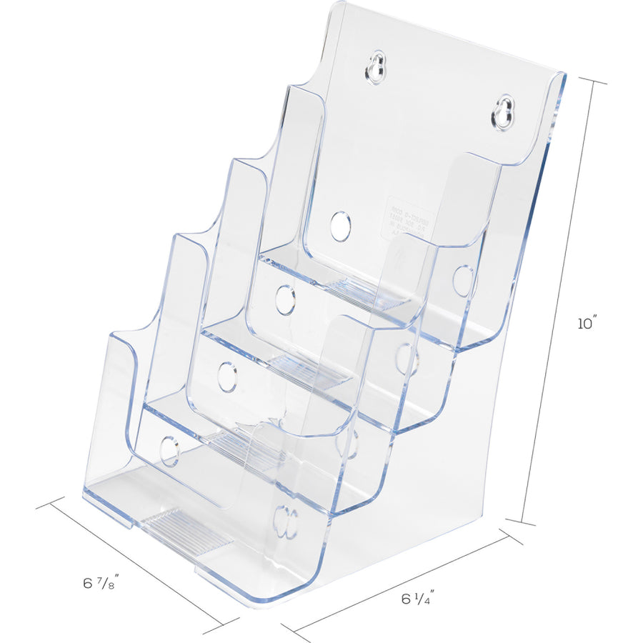 Image of deflecto® 4-Compartment Docuholder, Booklet Size, 6.88w X 6.25d X 10h, Clear