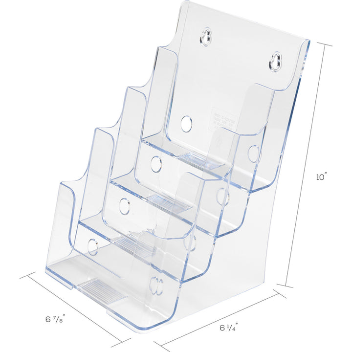 Image of deflecto® 4-Compartment Docuholder, Booklet Size, 6.88w X 6.25d X 10h, Clear