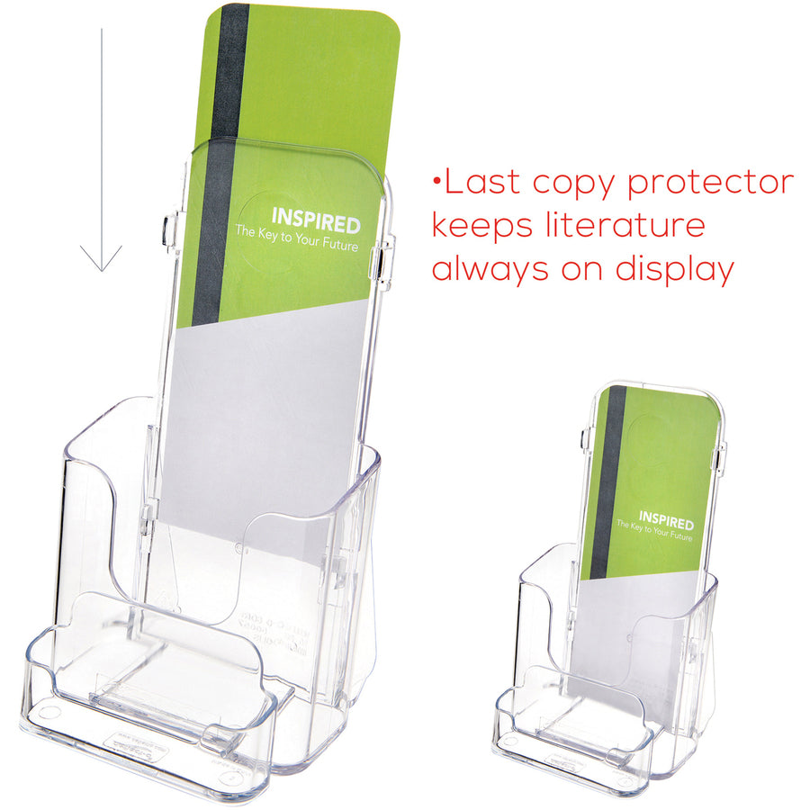 Image of deflecto® Docuholder For Countertop/wall-Mount W/card Holder, 4.38w X 4.25d X 7.75h, Clear