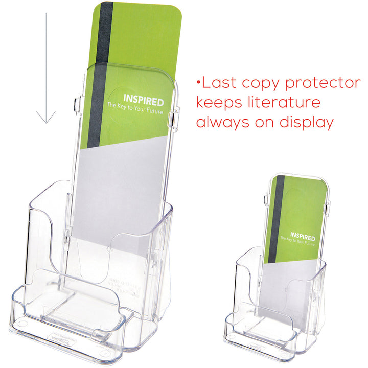 Image of deflecto® Docuholder For Countertop/wall-Mount W/card Holder, 4.38w X 4.25d X 7.75h, Clear