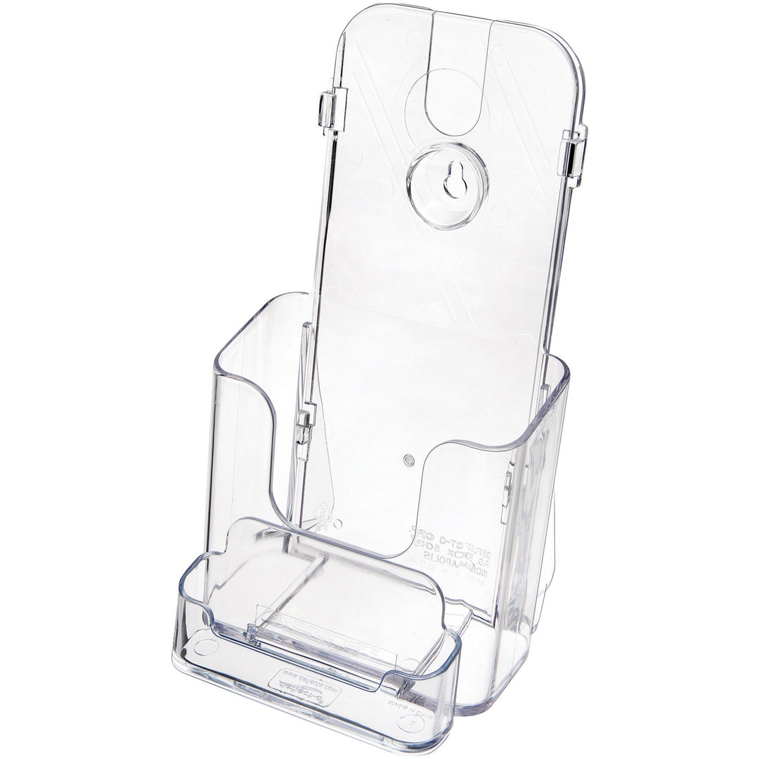 Image of deflecto® Docuholder For Countertop/wall-Mount W/card Holder, 4.38w X 4.25d X 7.75h, Clear