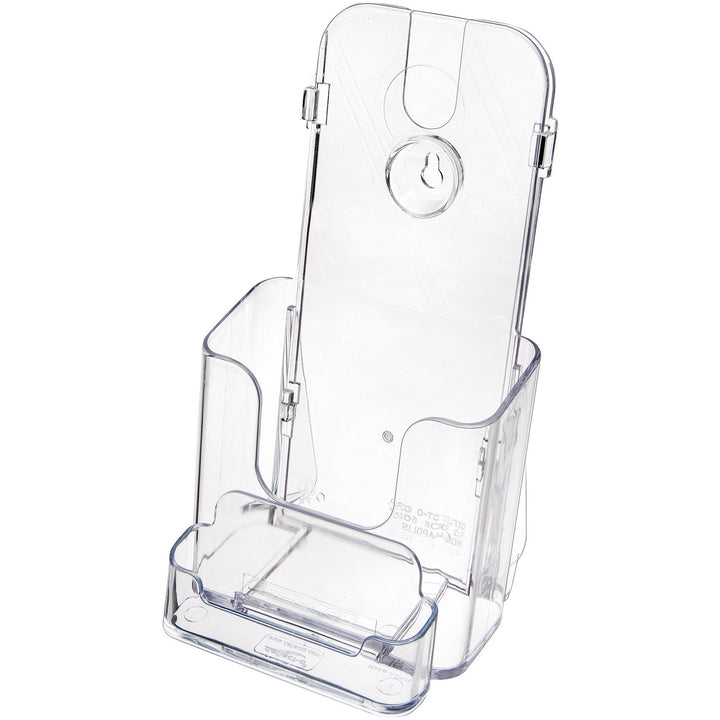 Image of deflecto® Docuholder For Countertop/wall-Mount W/card Holder, 4.38w X 4.25d X 7.75h, Clear