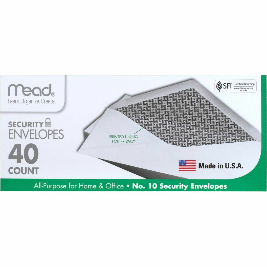 Image of Mead® Security Envelopes, No. 10, 40/BX, White