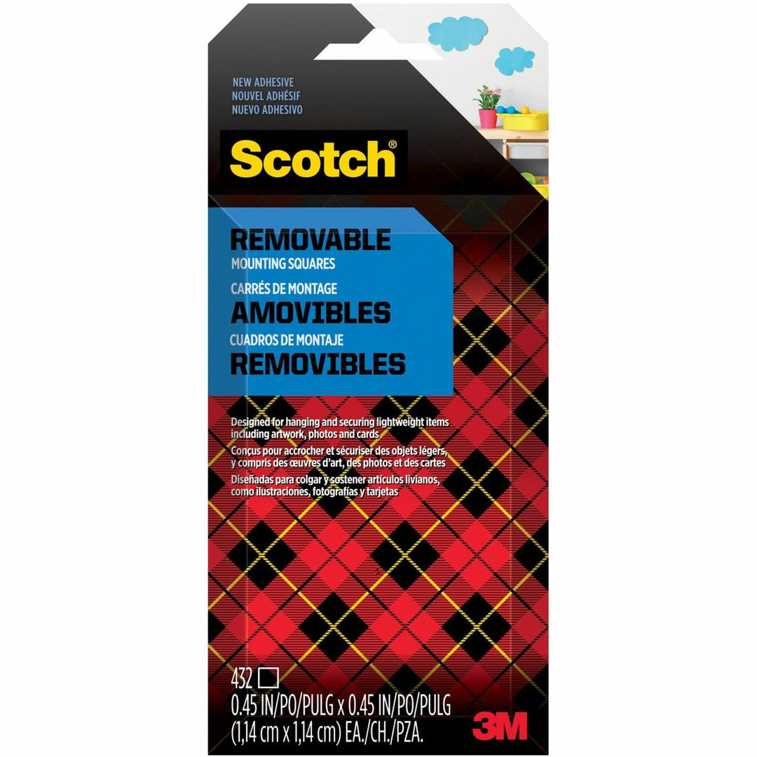 Image of 3M Wall-mounting Tabs, Removable, 1/2"x3/4", Clear