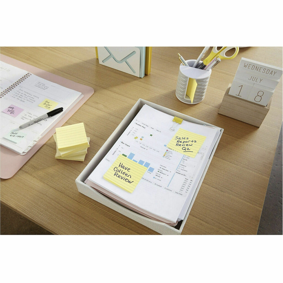 Image of 3M Post-it Notes, Lined, 3"x3", 100 Sheets/PD, 12/PK, Yellow