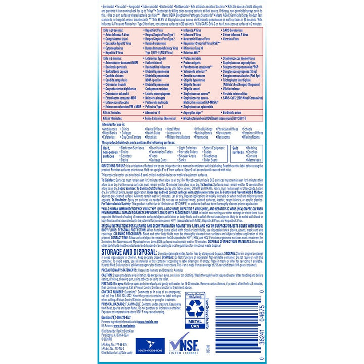 Image of Professional Lysol 04675 Disinfectant Spray, 19 fl oz (0.6 quart), Fresh Scent, Clear, 1 Each
