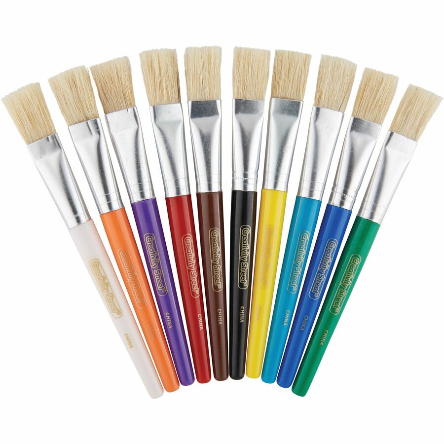 Image of Creativity Street 5167 Flat Colossal Brushes, Plastic Assorted Handle, 1 Set