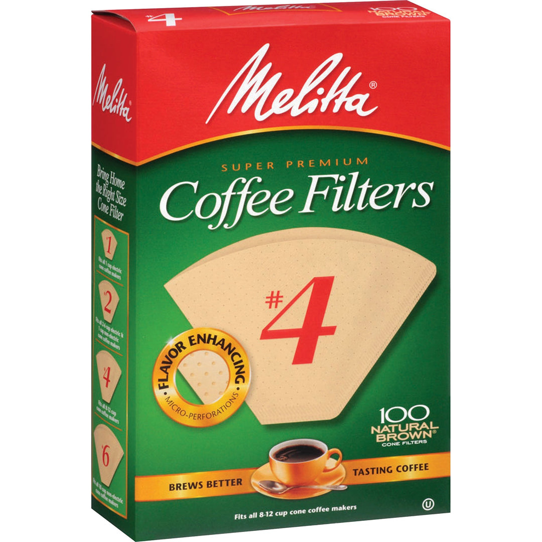 Image of Melitta® Coffee Filters, Premium, No.4, 100/PK, Brown