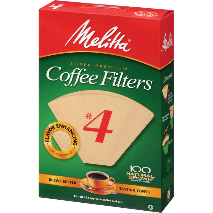Image of Melitta® Coffee Filters, Premium, No.4, 100/PK, Brown
