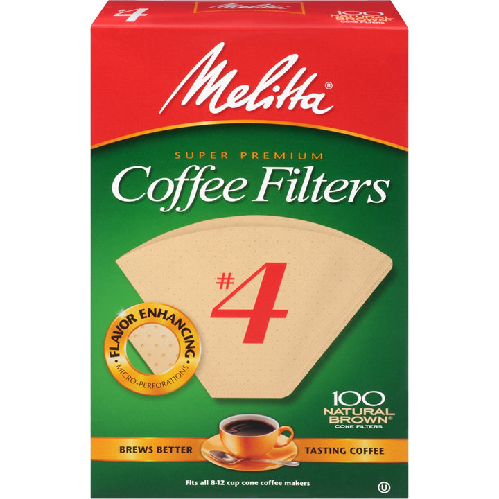 Image of Melitta® Coffee Filters, Premium, No.4, 100/PK, Brown