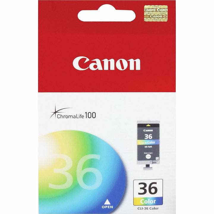 Image of Canon CLI-36 CLI36 Color Ink Cartridge, Inkjet, Cyan, Magenta, Yellow, 1 Each