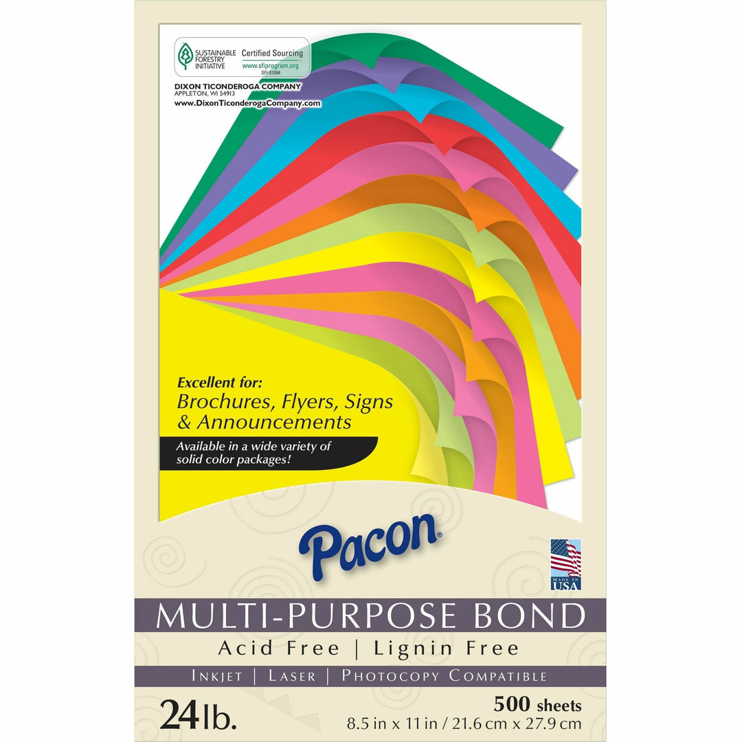Image of Pacon® Kaleidoscope Multipurpose Colored Paper, 24 lb Bond Weight, 8.5 x 11, Pumpkin, 500/Ream