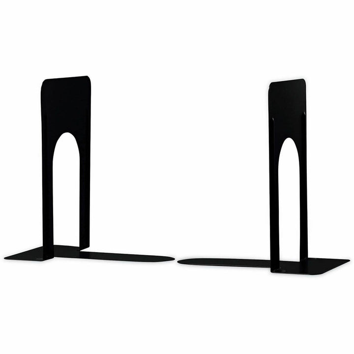 Image of Universal 54095 Bookend, 9" H x 5.88" W x 8.25" Depth, Non-skid Base, Rounded Corner, Enamel, Black, Steel, Metal, 1 Pair