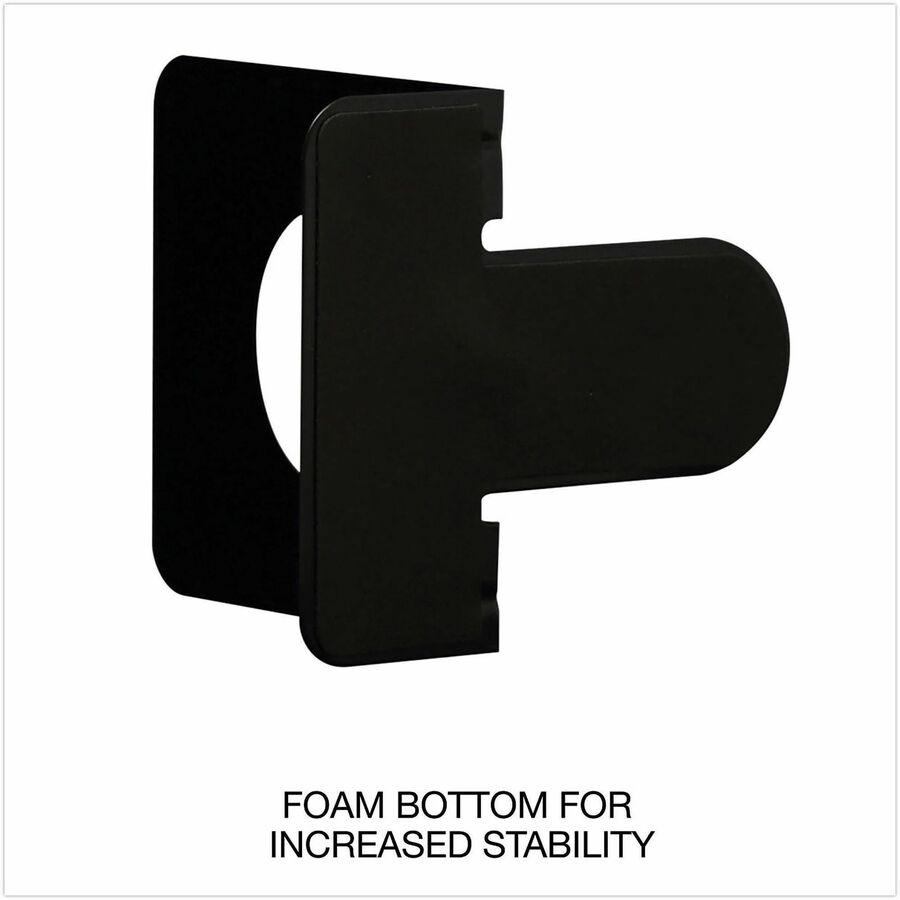 Image of Universal 54095 Bookend, 9" H x 5.88" W x 8.25" Depth, Non-skid Base, Rounded Corner, Enamel, Black, Steel, Metal, 1 Pair